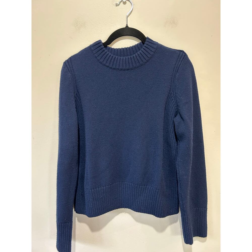 On 34th blue sweater womens S knit ribbed